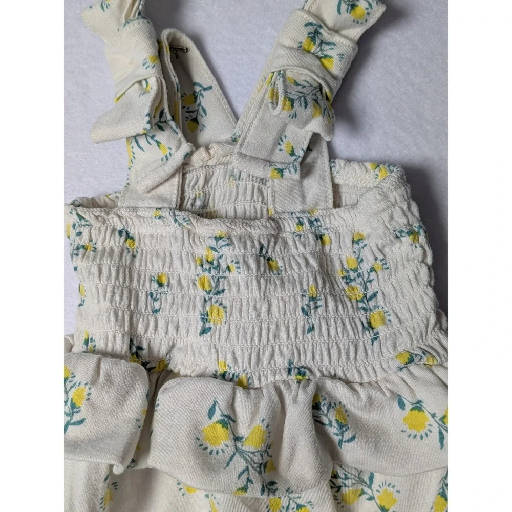 Jessica Simpson‎ Baby Girls Floral Smocked Ruffle Romper Yellow 3-6 Months